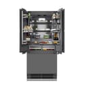 ZLINE Autograph Edition 36 in. 19.6 cu. ft. Panel Ready French Door Built-In Bottom Freezer Refrigerator with Water Dispenser and Ice Maker with Graphite Gray Interior and Matte Black Accents (GRBIVZ-36-MB) view 11