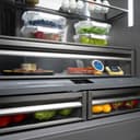 ZLINE Autograph Edition 36 in. 19.6 cu. ft. Panel Ready French Door Built-In Bottom Freezer Refrigerator with Water Dispenser and Ice Maker with Graphite Gray Interior and Matte Black Accents (GRBIVZ-36-MB) view 6
