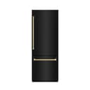 ZLINE Autograph Edition 30 in. 16.1 cu. ft. Built-In Bottom Freezer Refrigerator with Water Dispenser and Ice Maker in Black Stainless Steel with Graphite Gray Interior and Champagne Bronze Accents (GRBIVZ-BS-30-CB) view 11