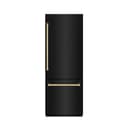 ZLINE Autograph Edition 30 in. 16.1 cu. ft. Built-In Bottom Freezer Refrigerator with Water Dispenser and Ice Maker in Black Stainless Steel with Graphite Gray Interior and Polished Gold Accents (GRBIVZ-BS-30-G) view 11