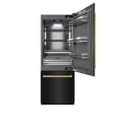 ZLINE Autograph Edition 30 in. 16.1 cu. ft. Built-In Bottom Freezer Refrigerator with Water Dispenser and Ice Maker in Black Stainless Steel with Graphite Gray Interior and Polished Gold Accents (GRBIVZ-BS-30-G) view 18