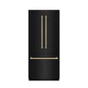 ZLINE Autograph Edition 36 in. 19.6 cu. ft. French Door Built-In Bottom Freezer Refrigerator with Water Dispenser and Ice Maker in Black Stainless Steel with Graphite Gray Interior and Champagne Bronze Accents (GRBIVZ-BS-36-CB) view 11