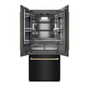 ZLINE Autograph Edition 36 in. 19.6 cu. ft. French Door Built-In Bottom Freezer Refrigerator with Water Dispenser and Ice Maker in Black Stainless Steel with Graphite Gray Interior and Champagne Bronze Accents (GRBIVZ-BS-36-CB) view 19