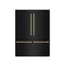 ZLINE Autograph Edition 60 in. 32.2 cu. ft. French Door Built-In Bottom Freezer Refrigerator with Water Dispenser and Ice Maker in Black Stainless Steel with Graphite Gray Interior and Champagne Bronze Accents (GRBIVZ-BS-60-CB) view 11