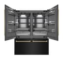 ZLINE Autograph Edition 60 in. 32.2 cu. ft. French Door Built-In Bottom Freezer Refrigerator with Water Dispenser and Ice Maker in Black Stainless Steel with Graphite Gray Interior and Champagne Bronze Accents (GRBIVZ-BS-60-CB) view 18