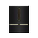 ZLINE Autograph Edition 60 in. 32.2 cu. ft. French Door Built-In Bottom Freezer Refrigerator with Water Dispenser and Ice Maker in Black Stainless Steel with Graphite Gray Interior and Polished Gold Accents (GRBIVZ-BS-60-G) view 11
