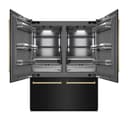 ZLINE Autograph Edition 60 in. 32.2 cu. ft. French Door Built-In Bottom Freezer Refrigerator with Water Dispenser and Ice Maker in Black Stainless Steel with Graphite Gray Interior and Polished Gold Accents (GRBIVZ-BS-60-G) view 18