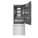 Autograph Edition 30 In. 16.1 Cu. Ft. Built-in Bottom Freezer Refrigerator With Water Dispenser And Ice Maker In Satin Stainless Steel With Graphite Gray Interior And Champagne Bronze Accents view 1