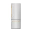 Autograph Edition 30 In. 16.1 Cu. Ft. Built-in Bottom Freezer Refrigerator With Water Dispenser And Ice Maker In Satin Stainless Steel With Graphite Gray Interior And Polished Gold Accents view 11