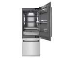 Autograph Edition 30 In. 16.1 Cu. Ft. Built-in Bottom Freezer Refrigerator With Water Dispenser And Ice Maker In Satin Stainless Steel With Graphite Gray Interior And Matte Black Accents view 18