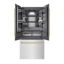 Autograph Edition 36 In. 19.6 Cu. Ft. French Door Built-in Bottom Freezer Refrigerator With Water Dispenser And Ice Maker In Satin Stainless Steel With Graphite Gray Interior And Champagne Bronze Accents view 1