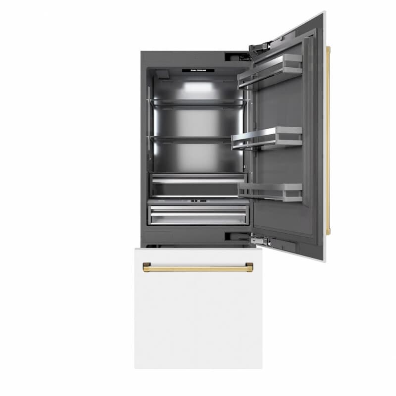 Autograph Edition 30 in. 16.1 cu. ft. Built-In Bottom Freezer Refrigerator with Water Dispenser and Ice Maker