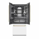 Autograph Edition 36 In. 19.6 Cu. Ft. French Door Built-in Bottom Freezer Refrigerator With Water Dispenser And Ice Maker In White Matte With Graphite Gray Interior And Champagne Bronze Accents view 19