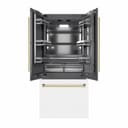 Autograph Edition 36 In. 19.6 Cu. Ft. French Door Built-in Bottom Freezer Refrigerator With Water Dispenser And Ice Maker In White Matte With Graphite Gray Interior And Polished Gold Accents view 19