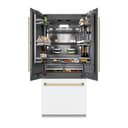 Autograph Edition 36 In. 19.6 Cu. Ft. French Door Built-in Bottom Freezer Refrigerator With Water Dispenser And Ice Maker In White Matte With Graphite Gray Interior And Polished Gold Accents view 10