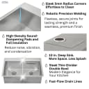 ACQUA 33 in. Drop-In/Undermount 50/50 Double Bowl Stainless Steel Sink with Faucet & Waterfall view 9