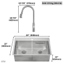 ACQUA 33 in. Drop-In/Undermount 50/50 Double Bowl Stainless Steel Sink with Faucet & Waterfall view 12