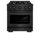 ZLINE 30 in. 4.2 cu. ft. Select Dual Fuel Range with Gas Cooktop and Electric Convection Oven in Black Stainless Steel with 4 Brass Burners (HDRB-BR-30) view 5