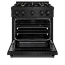 ZLINE 30 in. 4.2 cu. ft. Select Dual Fuel Range with Gas Cooktop and Electric Convection Oven in Black Stainless Steel with 4 Brass Burners (HDRB-BR-30) view 6
