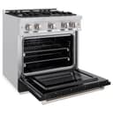 ZLINE 30 in. 4.2 cu. ft. Select Dual Fuel Range with 4 Burner Gas Cooktop and Electric Convection Oven in Stainless Steel with Black Matte Door (HDR-BLM-30) view 4