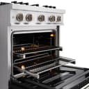 ZLINE 30 in. 4.2 cu. ft. Select Dual Fuel Range with 4 Burner Gas Cooktop and Electric Convection Oven in Stainless Steel with Black Matte Door (HDR-BLM-30) view 10