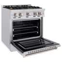 ZLINE 30 in. 4.2 cu. ft. Select Dual Fuel Range with Gas Cooktop and Electric Convection Oven in Stainless Steel with 4 Brass Burners (HDR-BR-30) view 4