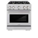 ZLINE 30 in. 4.2 cu. ft. Select Dual Fuel Range with Gas Cooktop and Electric Convection Oven in Stainless Steel with 4 Brass Burners (HDR-BR-30) view 5
