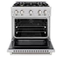 ZLINE 30 in. 4.2 cu. ft. Select Dual Fuel Range with Gas Cooktop and Electric Convection Oven in Stainless Steel with 4 Brass Burners (HDR-BR-30) view 6