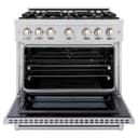 ZLINE 36 in. 5.2 cu. ft. Select Dual Fuel Range with Gas Cooktop and Electric Convection Oven in Stainless Steel with 6 Brass Burners (HDR-BR-36) view 6
