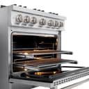 ZLINE 36 in. 5.2 cu. ft. Select Dual Fuel Range with Gas Cooktop and Electric Convection Oven in Stainless Steel with 6 Brass Burners (HDR-BR-36) view 7