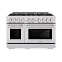 ZLINE 48 in. 6.7 cu. ft. Select Double Oven Dual Fuel Range in Stainless Steel with 8 Brass Burners (HDR-BR-48) view 2