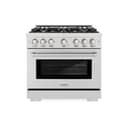 36 in. 5.2 cu. ft. Select Dual Fuel Range with 6 Burner Gas Cooktop and Electric Convection Oven view 2