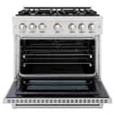 36 in. 5.2 cu. ft. Select Dual Fuel Range with 6 Burner Gas Cooktop and Electric Convection Oven view 3