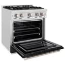 ZLINE 30 in. 4.2 cu. ft. Select Dual Fuel Range with 4 Burner Gas Cooktop and Electric Convection Oven in DuraSnow® Stainless Steel with Black Matte Door (HDRS-BLM-30) view 4