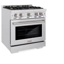 ZLINE 30 in. 4.2 cu. ft. Select Dual Fuel Range with Gas Cooktop and Electric Convection Oven in DuraSnow® Stainless Steel with 4 Brass Burners (HDRS-BR-30) view 3