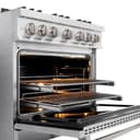 ZLINE 36 in. 5.2 cu. ft. Select Dual Fuel Range with Gas Cooktop and Electric Convection Oven in DuraSnow® Stainless Steel with 6 Brass Burners (HDRS-BR-36) view 8