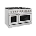 ZLINE 48 in. 6.7 cu. ft. Select Double Oven Dual Fuel Range in DuraSnow® Stainless Steel with 8 Brass Burners (HDRS-BR-48) view 1