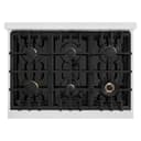 ZLINE Autograph Edition 36 in. 5.2 cu. ft. Select Dual Fuel Range with 6 Burner Gas Cooktop and Electric Convection Oven in DuraSnow® Stainless Steel with Matte Black Accents (HDRSZ-36-MB) view 6