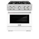ZLINE 30 in. 4.2 cu. ft. Select Dual Fuel Range with 4 Burner Gas Cooktop and Electric Convection Oven in Stainless Steel with White Matte Door (HDR-WM-30) view 5