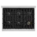 ZLINE 36 in. 5.2 cu. ft. Select Dual Fuel Range with 6 Burner Gas Cooktop and Electric Convection Oven in Stainless Steel with White Matte Door (HDR-WM-36) view 5