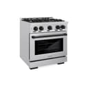 ZLINE Autograph Edition 30 in. 4.2 cu. ft. Select Dual Fuel Range with 4 Burner Gas Cooktop and Electric Convection Oven in Stainless Steel with Matte Black Accents (HDRZ-30-MB) view 1