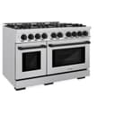ZLINE Autograph Edition 48 in. 6.7 cu. ft. Select Double Oven Dual Fuel Range with 8 Burner Gas Cooktop in Stainless Steel and Matte Black Accents (HDRZ-48-MB) view 5