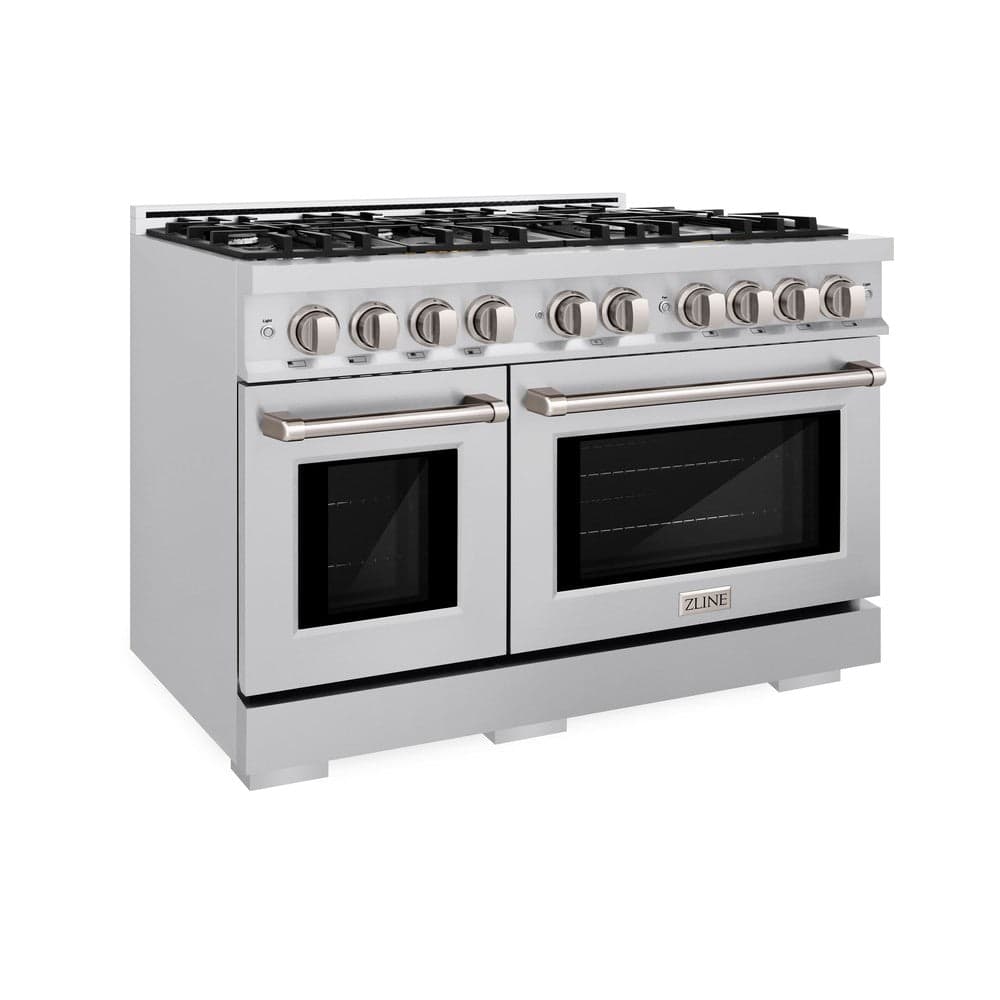 48 in. 6.7 cu. ft. Select Double Oven Gas Range with 8 Burner Cooktop