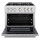 36 in. 5.2 cu. ft. Select Gas Range with 6 Burner Cooktop and Convection Gas Oven view 3