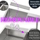 ACQUA 33 in. Drop-In/Undermount 40/60 Double Bowl Stainless Steel Sink with Waterfall Faucet view 5