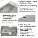ACQUA 33 in. Drop-In/Undermount 40/60 Double Bowl Stainless Steel Sink with Waterfall Faucet view 8