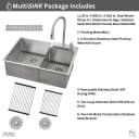 ACQUA 33 in. Drop-In/Undermount 40/60 Double Bowl Stainless Steel Sink with Waterfall Faucet view 10