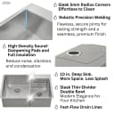 ACQUA 33 in. Drop-In/Undermount 40/60 Double Bowl Sink with Retractable Faucet & Waterfall view 11