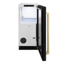 ZLINE Autograph Edition 15 in. Touchstone Clear Cube Ice Maker with Drain Pump and Black Matte Door with Champagne Bronze Handle (ICCDZ-BLM-15-CB) view 2
