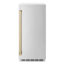 ZLINE Autograph Edition 15 in. Touchstone Clear Cube Ice Maker with Drain Pump and Solid Stainless Steel Door with Champagne Bronze Handle (ICCDZ-ST-15-CB) view 1